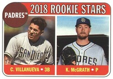 2018 Topps Heritage 304 Christian Villanueva RC Kyle McGrath RC San Diego Padres