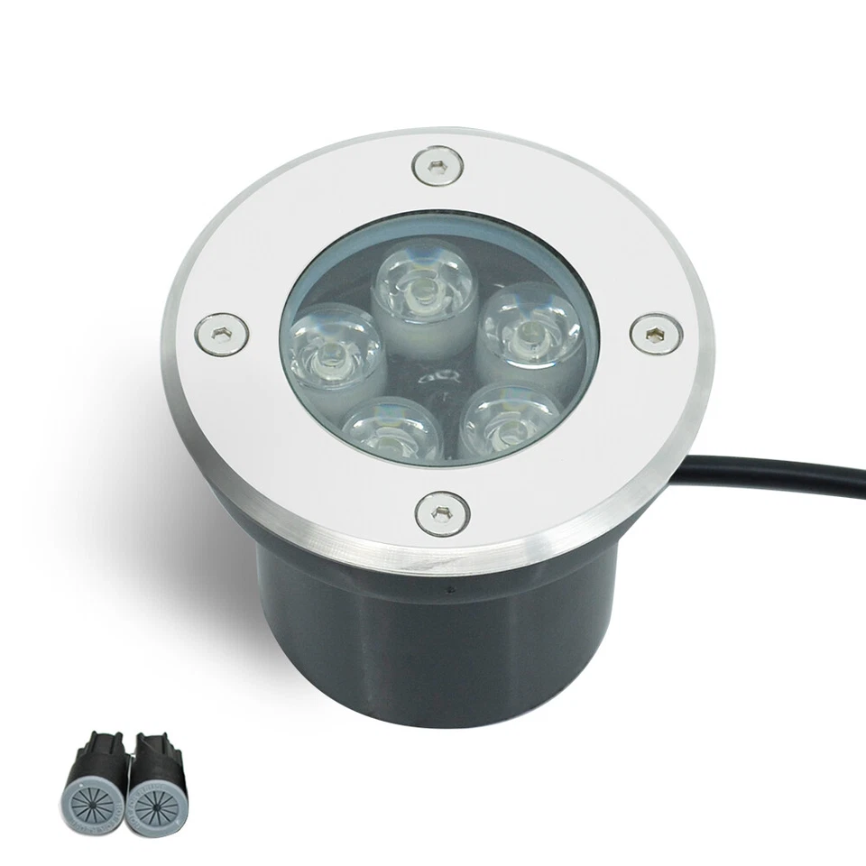 4 peças luzes LED no solo poço jardim externo jardim jardim paisagem luz 6000K 12V 5W - Imagem 2 de 4