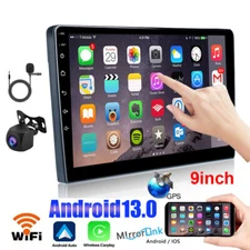 9" Android 13 Car Stereo CarPlay GPS Navi WiFi BT MP5 Radio Double 2Din Camera
