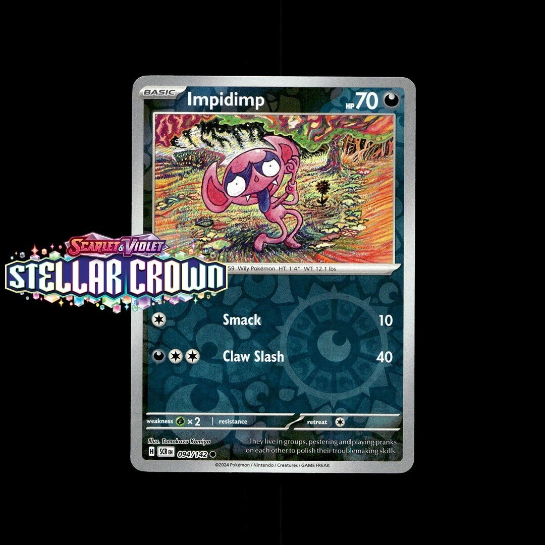 impidimp pokemon card value Pokemon TCG - Stellar Crown - #094/142 - Impidimp