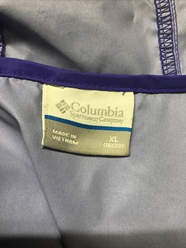 Columbia Giacca Unisex Blu Nylon con Cappuccio Antipioggia/Vento Gioventù XL (18/20) - Foto 14 di 16