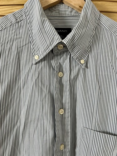 GANT Men’s Shirt Grey Striped Textured Size XL - Picture 3 of 10