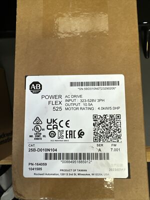 Allen-Bradley 25B-D010N104 Powerflex 525 5hp Drive