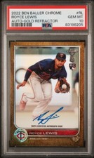 2022 Ben Baller Topps Chrome Royce Lewis Gold Refractor Rookie Auto 02/50 PSA 10