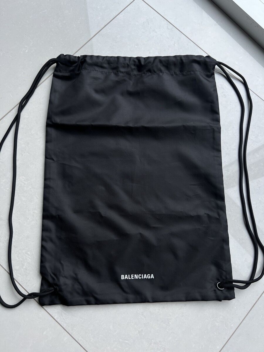 BALENCIAGA Black Nylon Drawstring Shoe Dust Bag/Backpack 19 BALENCIAGA Black Nylon Drawstring Shoe Dust Bag/Backpack 19