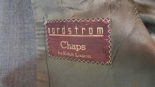 Chaps Ralph Lauren Windowpane Blazer Brown Suit Coat 2-Button Jacket Gray - Picture 11 of 11