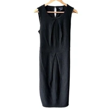 City Chic Dress Midi Black White Stripes Business Preppy Academia Cocktail Sz 16