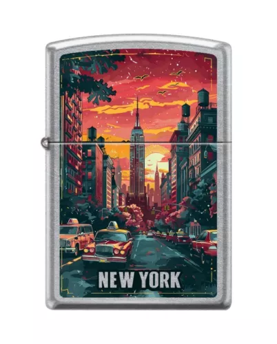 Zippo 2167, New York City Street Design, Street Chrome Finish Lighter