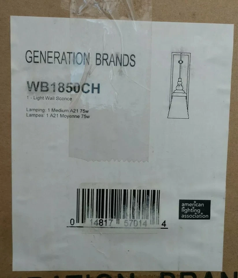 Generation Brands WB1850CH Loras 1 Light 6 inch Chrome Vanity Light Wall Sconce - Image 2 of 2