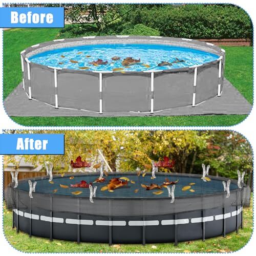 20 Meter Runde Laubnetz Abdeckung für oberirdischen Pool, Winterabdeckung Netzabdeckung - Bild 6 von 8