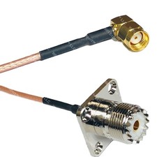 RG316 RP-SMA MALE ANGLE to UHF Female Flange RF Cable Rapid-SHIP LOT