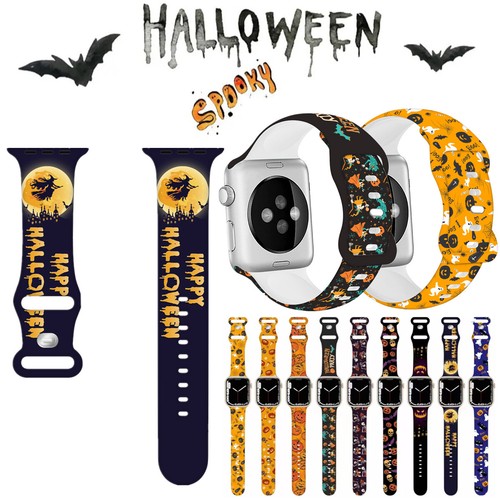 Apple Watch Halloween Sport Strap Party Silicon Gift For Series 2 3 4 5 6 SE 7 8 - Picture 11 of 31
