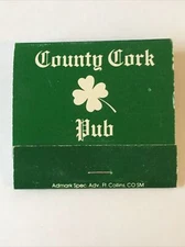 County Cork Pub Fort Collins CO Vintage Souvenir Matchbook Collectible Unstruck
