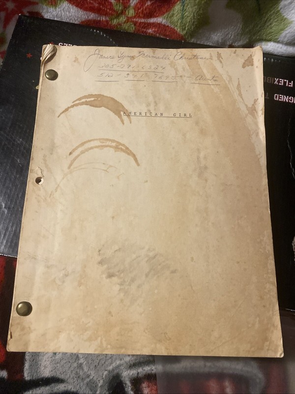 Manuscript Tittled “ American Girl “ By Rocco Simonelli Registered 1990’s ??