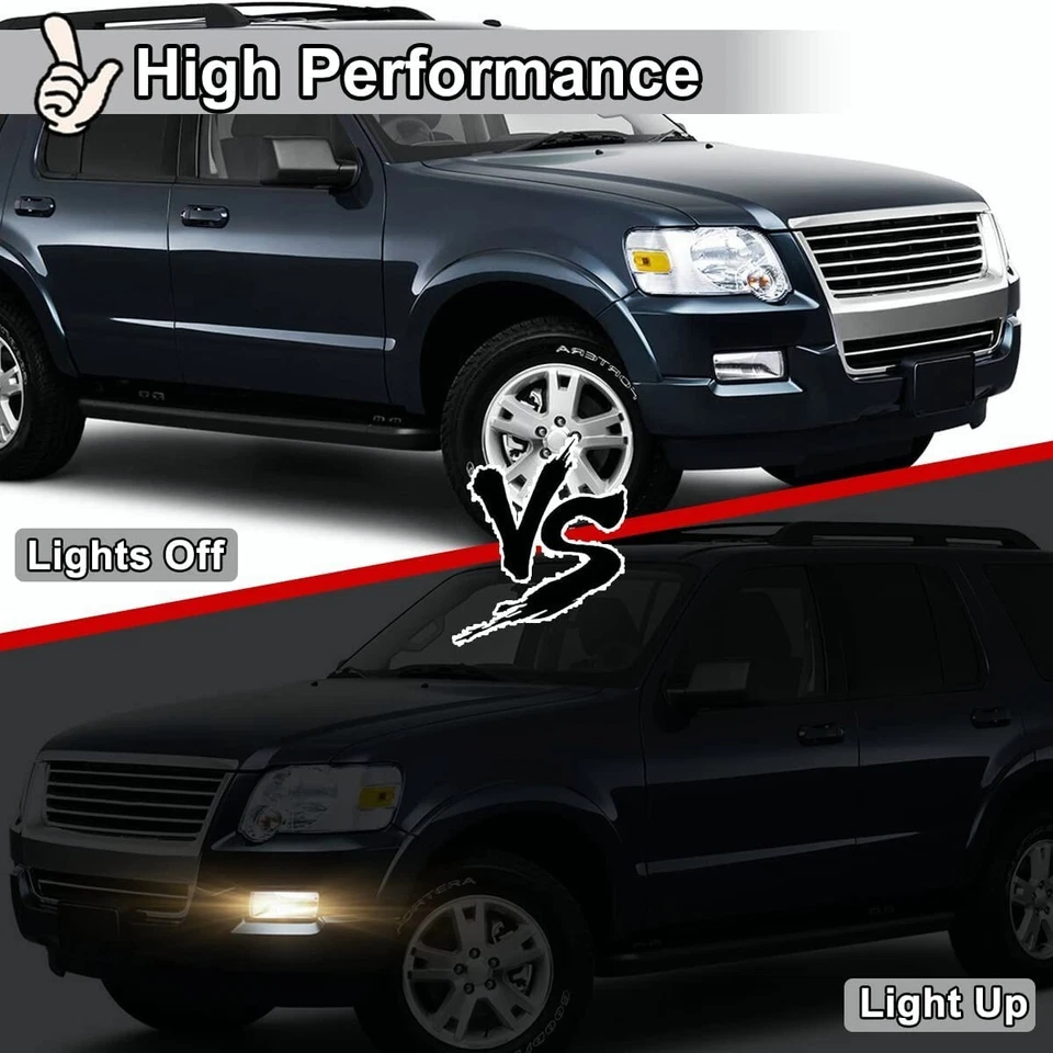 For 2006-2010 Ford Explorer 2007-10 Explorer Sport Trac Fog Lights Set 2Pcs - Image 4 of 4