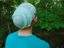 Women's Beautiful Sky Blue Tichel Head Scarf Head Wrap. Large headscarf