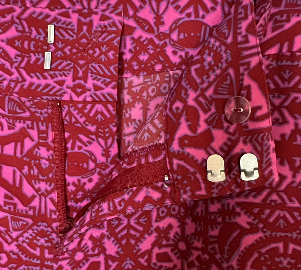 Calça Coldwater Creek Alhambra tamanho 10 ajuste natural calça elástica estampa étnica - Imagem 4 de 4