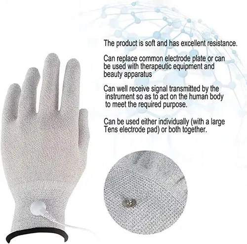 1 Pair of Silver Conductive Massage Gloves with Wires For Beauty Device - USA - Picture 10 of 12