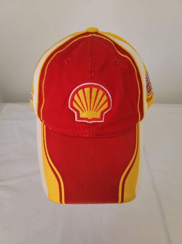 Shell Kevin Harvick Hat Cap Strap Back Adjustable Red Red Yellow NASCAR Racing - Zdjęcie 1 z 6