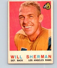 1959 TOPPS FOOTBALL #127 WILL SHERMAN LOW GRADE EL