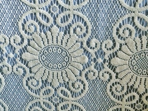 Regal Extra Long King 124" x 132" Fringe Lace Bedspread Ivory Cotton Blend - Picture 4 of 4