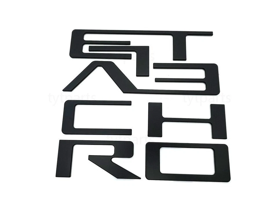 Letras de puerta trasera negras mate elevadas en 3D para Chevy Silverado 1500 2500HD 2019-24 Foto 4 de 4