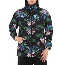 Kenzo Black Sea Lily-print Hooded Windbreaker, Size Medium