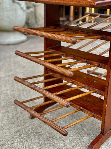 Vintage Farmhouse Pine Turned Spindle Magazine Record Rack Holder - Picture 8 of 11