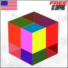 CMY Mixing Color Cube Acrylic Prism Scientific Educational Toys Gift Kids 2" 5cm