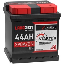 LANGZEIT Autobatterie 12V 44AH 390A ersetzt 35Ah 36Ah 40Ah 42Ah 45Ah FIAT Punto