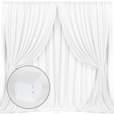 White Backdrop Curtain for Wedding Decor Holiday Party 4 Panels- White Weddin...