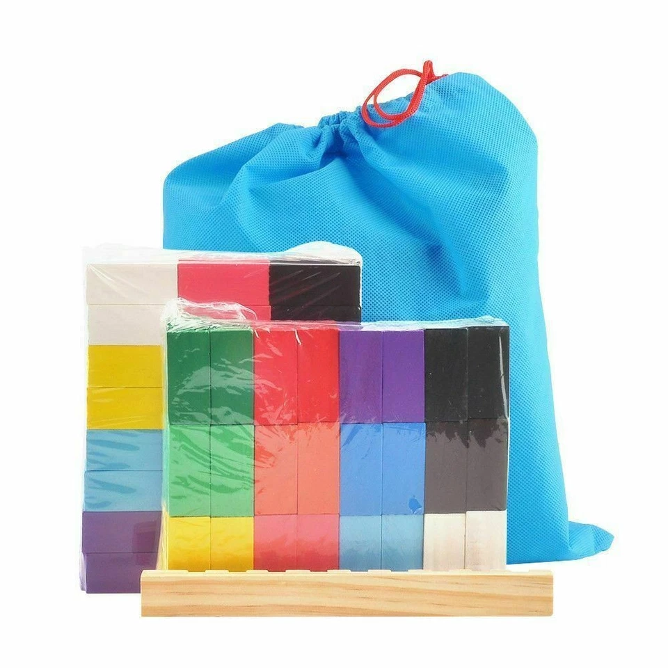 480/960pcs Wooden Domino Block Tiles Tumbling Dominoes Knock Down Toys Gift - Image 3 of 4