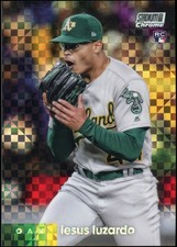 2020 Stadium Club Chrome Jesus Luzardo #95 XFractor Rookie Card. rookie card picture