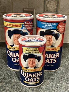 Vintage 1990's thru 2003 - Quaker Oaks Container Lot of 3 - 42 & 18 oz