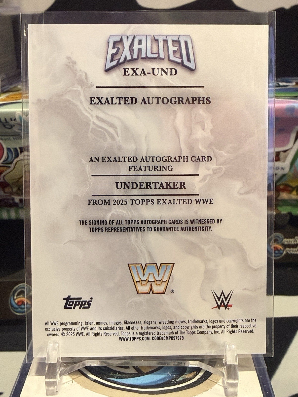 Topps 2025 Exalted WWE Exalted Autographs Undertaker Hard Signed TZ view 2