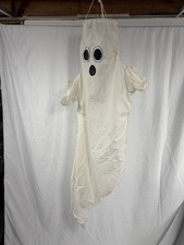 Vtg Halloween Wind Sock Ghost White Nylon Han...