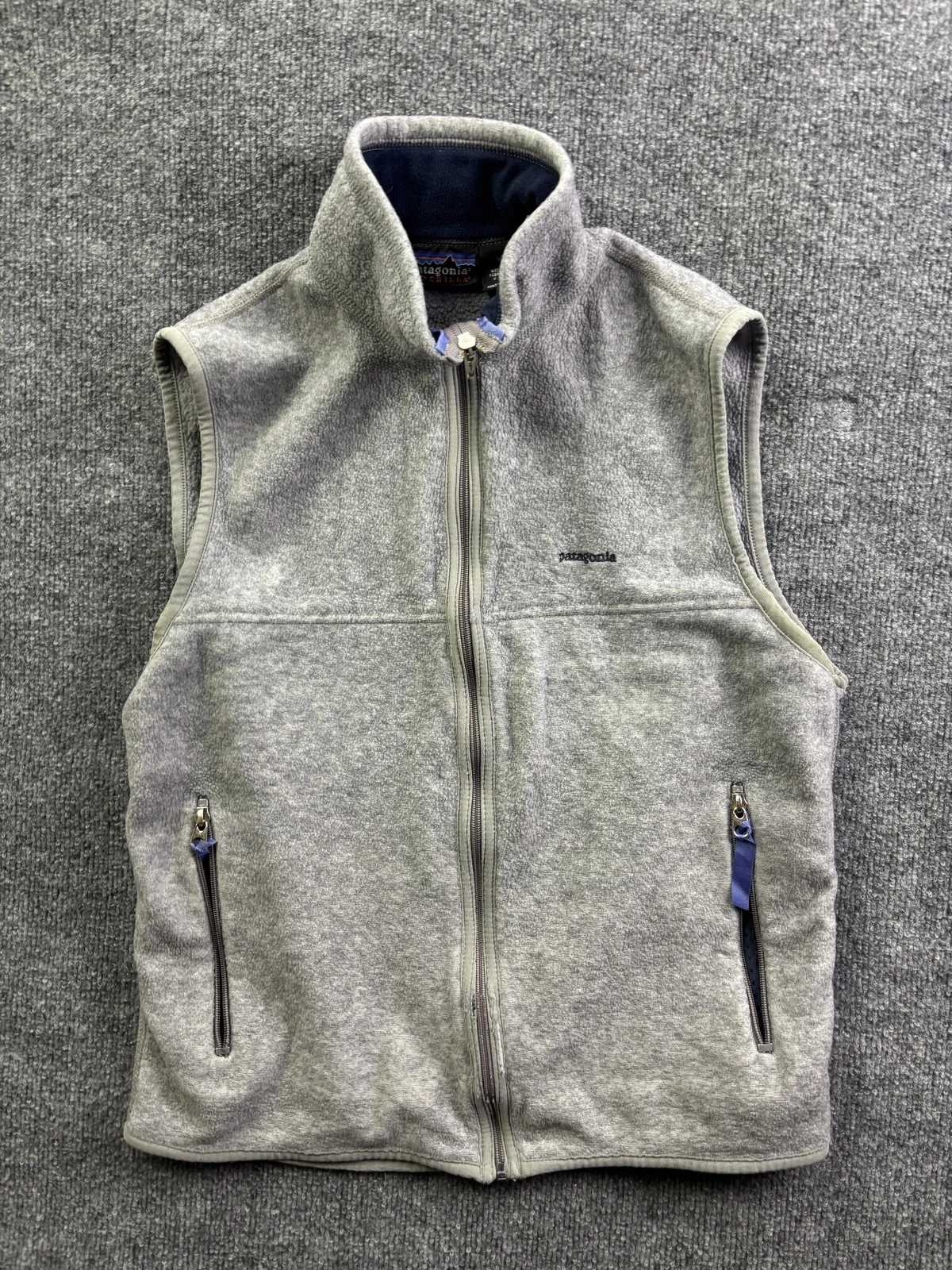Vintage Patagonia Synchilla Vest Mens Medium Gray Fleece Full Zip USA Outdoor