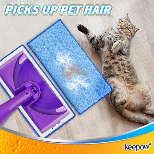 6 Pack Reusable Mop Pads Compatible with Swiffer Wet 2 Purple + 2 Green + 2blue - Picture 7 of 7