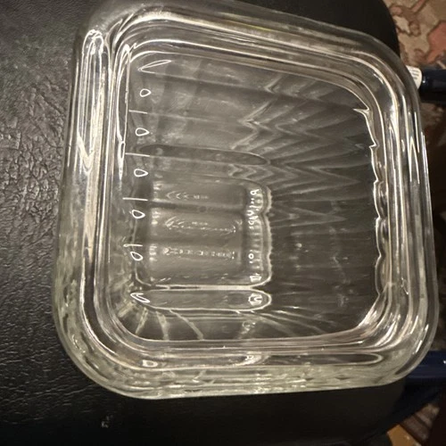 Anchor Hocking 1932 Vintage Design Ribbed 4.5 "Square Refrigerator Dish With Lid