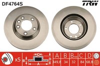 1X Bremsscheibe TRW Single DF4764S FüR Audi Q7 VW Touareg Porsche Cayenne 4LB
