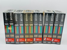 Lot 12 Vintage Maxell Epitaxial VHS Video Cassette T120 HGX Tapes New / Sealed