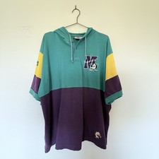 Vintage Anaheim Mighty Ducks Mens XL T-Shirt 90s NHL Slap Shot Short Sleeve Hood