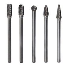 Carbide Burrs Set 5pcs 1/4 Inch Shank Diameter Extended Long Double Cut Edge ...
