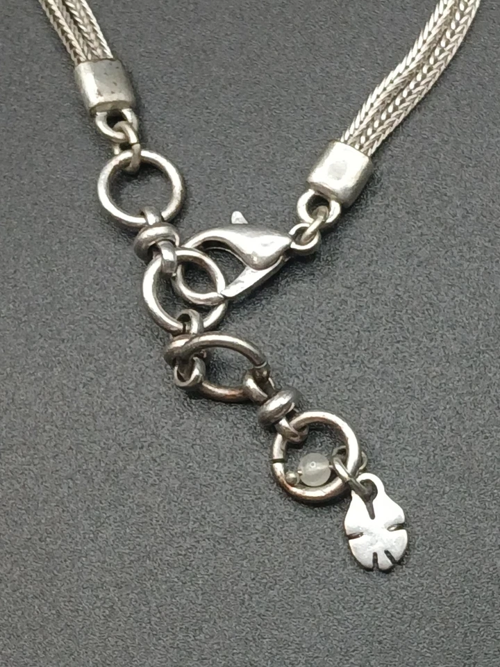 Collar Cabujón Turquesa Marca Lucky Cadena Trigo Tono Plata Foto 4 de 4