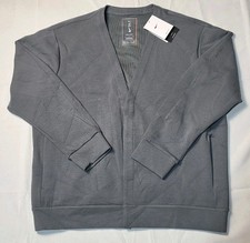 $125 Nike Impossibly 24-7 Soft Men's Size LARGE Cardigan HQ6948-084 Stone Gray