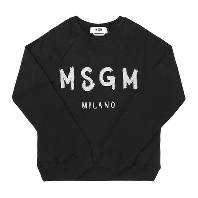 MSGM Brushed Logo Women's Sweatshirt 3741MDM513G 247799 99 Black