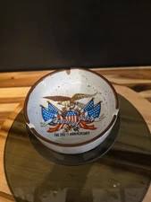 VTG 1976 Lorrie Design Ceramic Ashtray USA 200 Anniversary America 4th Of July