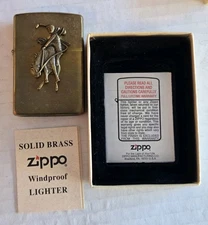 Vintage 1994 Zippo Solid Brass Lighter – Marlboro Country Store Exclusive