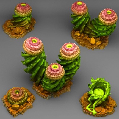 Tornado Cactus-3D Printed Resin RPG/Dungeons & Dragons Terrain