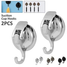 2PCS Heavy Duty Strong Suction Cup Hooks Waterproof Wall Hanger Kitchen Bathroom